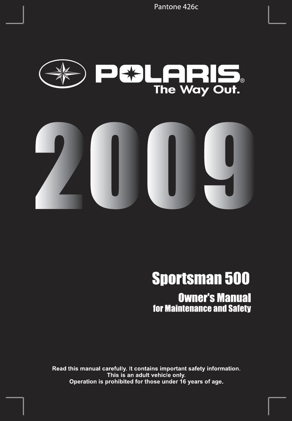 Polaris Sportsman 9921825 User Manual | 132 pages