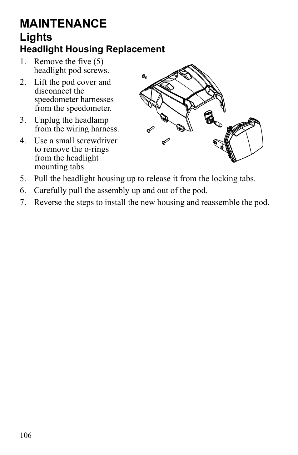 Maintenance, Lights | Polaris Sportsman 550 Touring EPS User Manual | Page 110 / 158