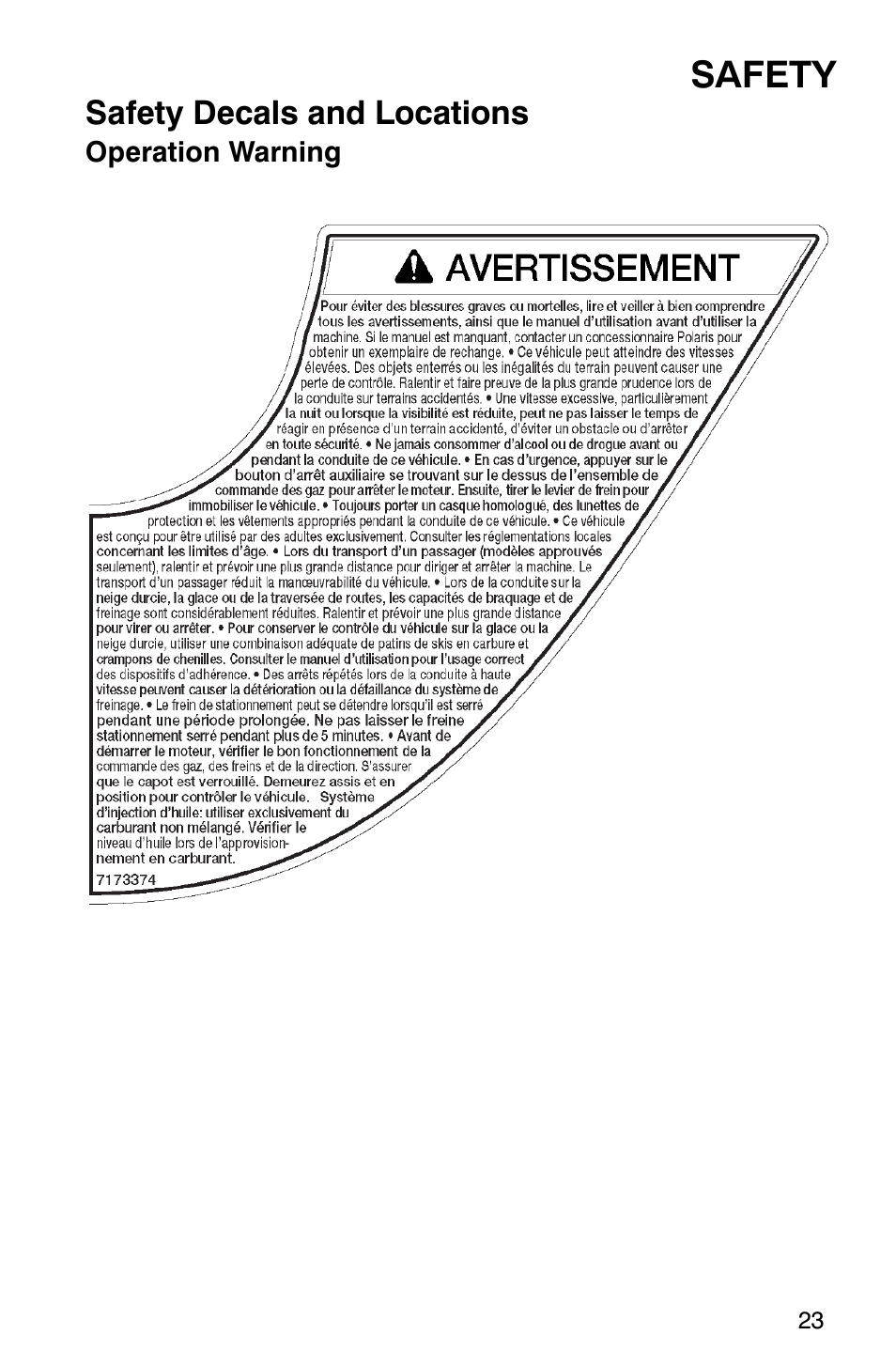 Safety | Polaris 600RR User Manual | Page 26 / 119