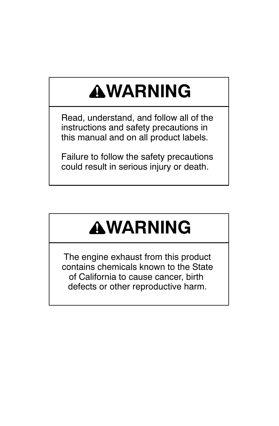 Warning | Polaris 600RR User Manual | Page 3 / 119