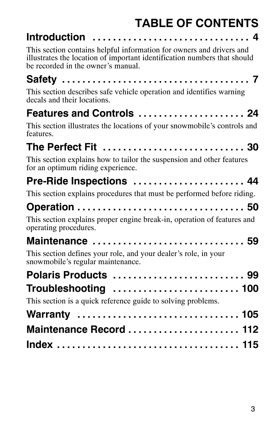 Polaris 600RR User Manual | Page 6 / 119