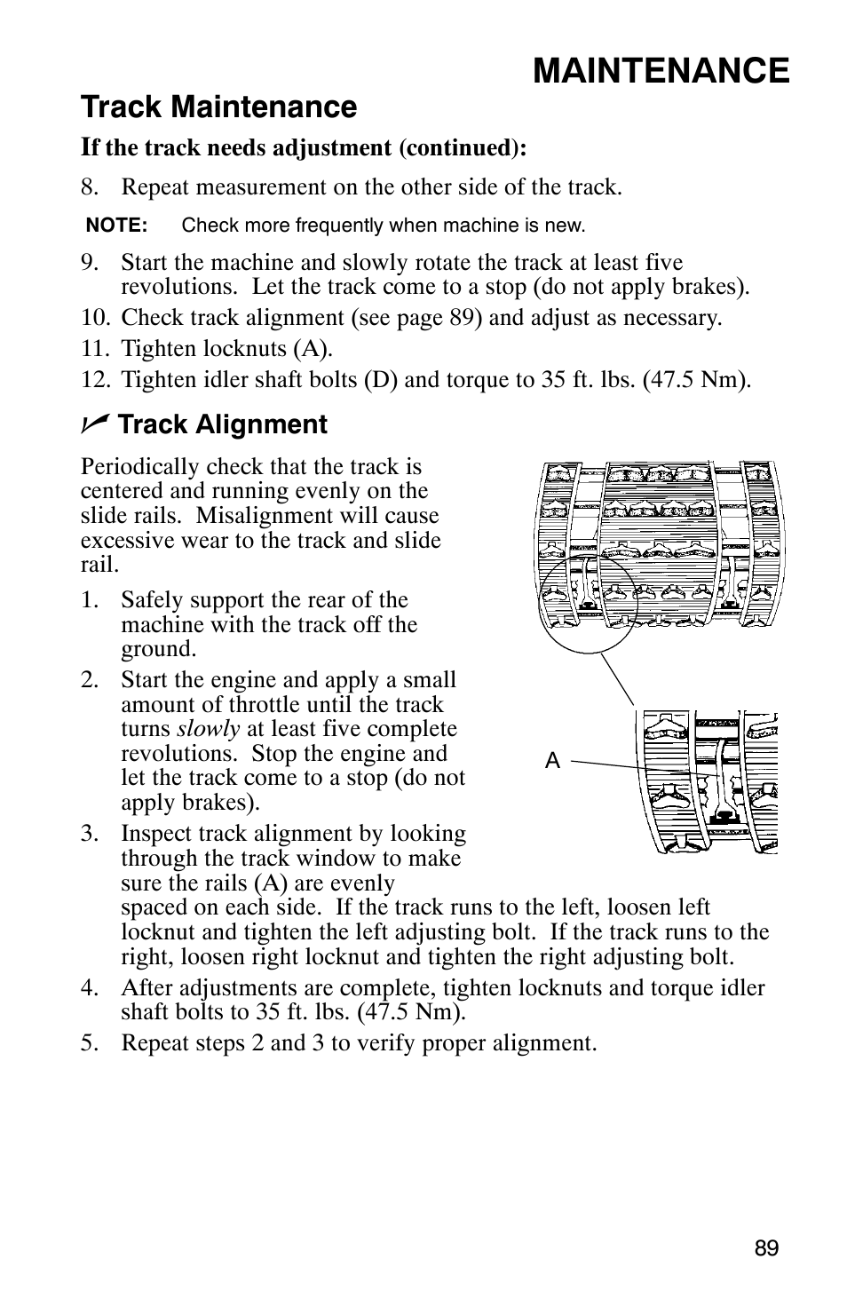Maintenance, Track maintenance | Polaris 600RR User Manual | Page 92 / 119