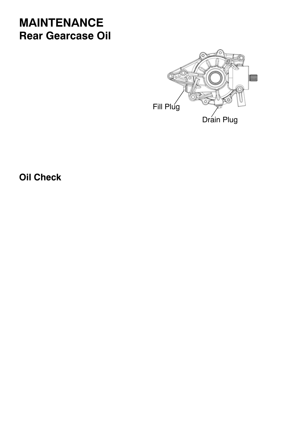 Maintenance, Rear gearcase oil | Polaris Sportsman 9921169 User Manual | Page 84 / 137