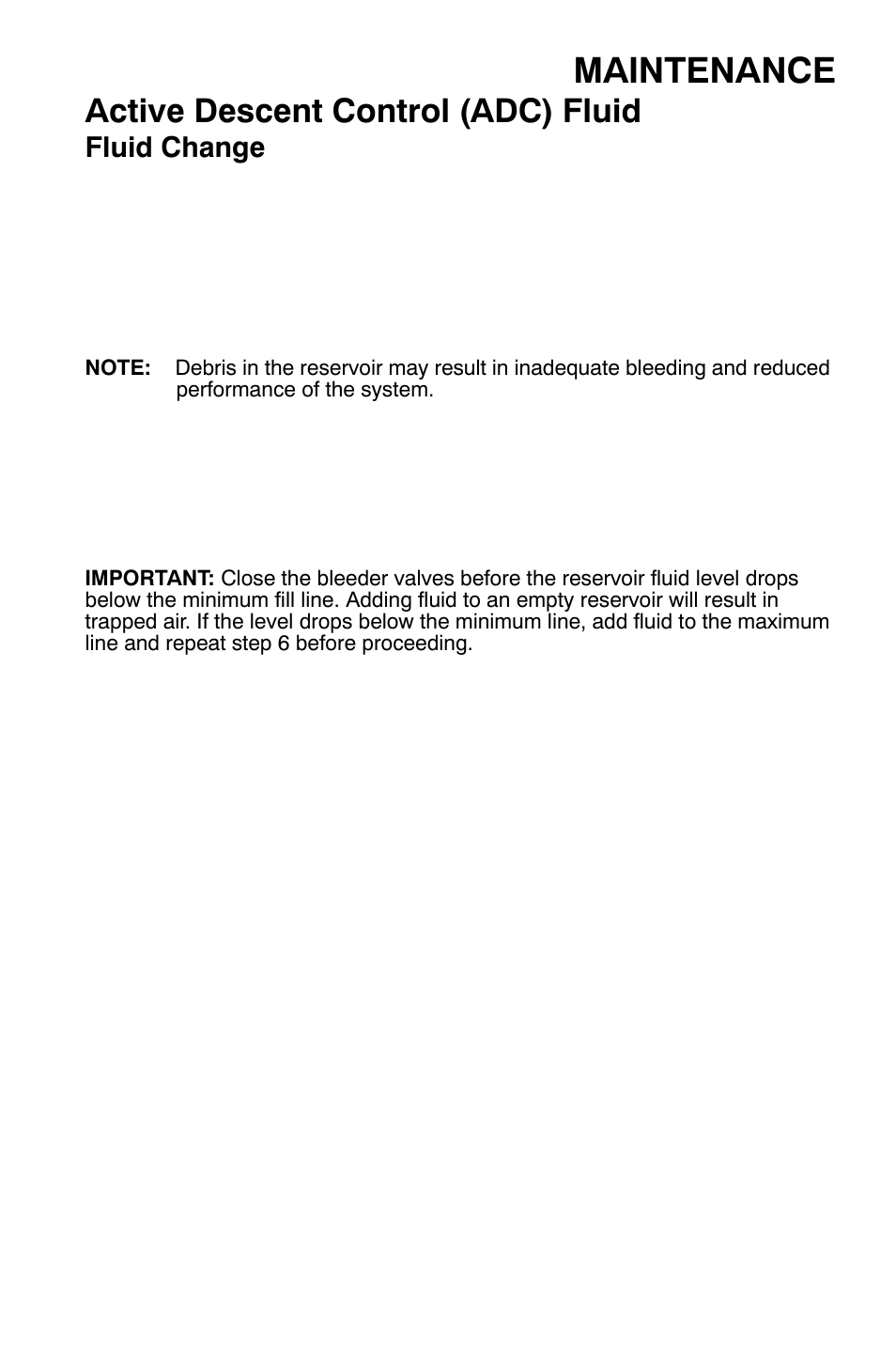 Maintenance, Active descent control (adc) fluid | Polaris Sportsman 9921169 User Manual | Page 87 / 137