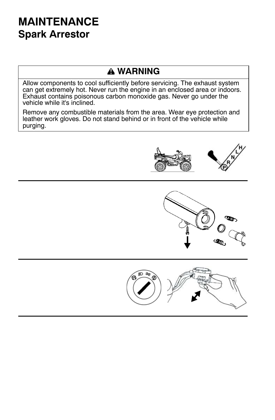 Maintenance, Spark arrestor, Warning | Polaris Sportsman 9921454 User Manual | Page 102 / 129