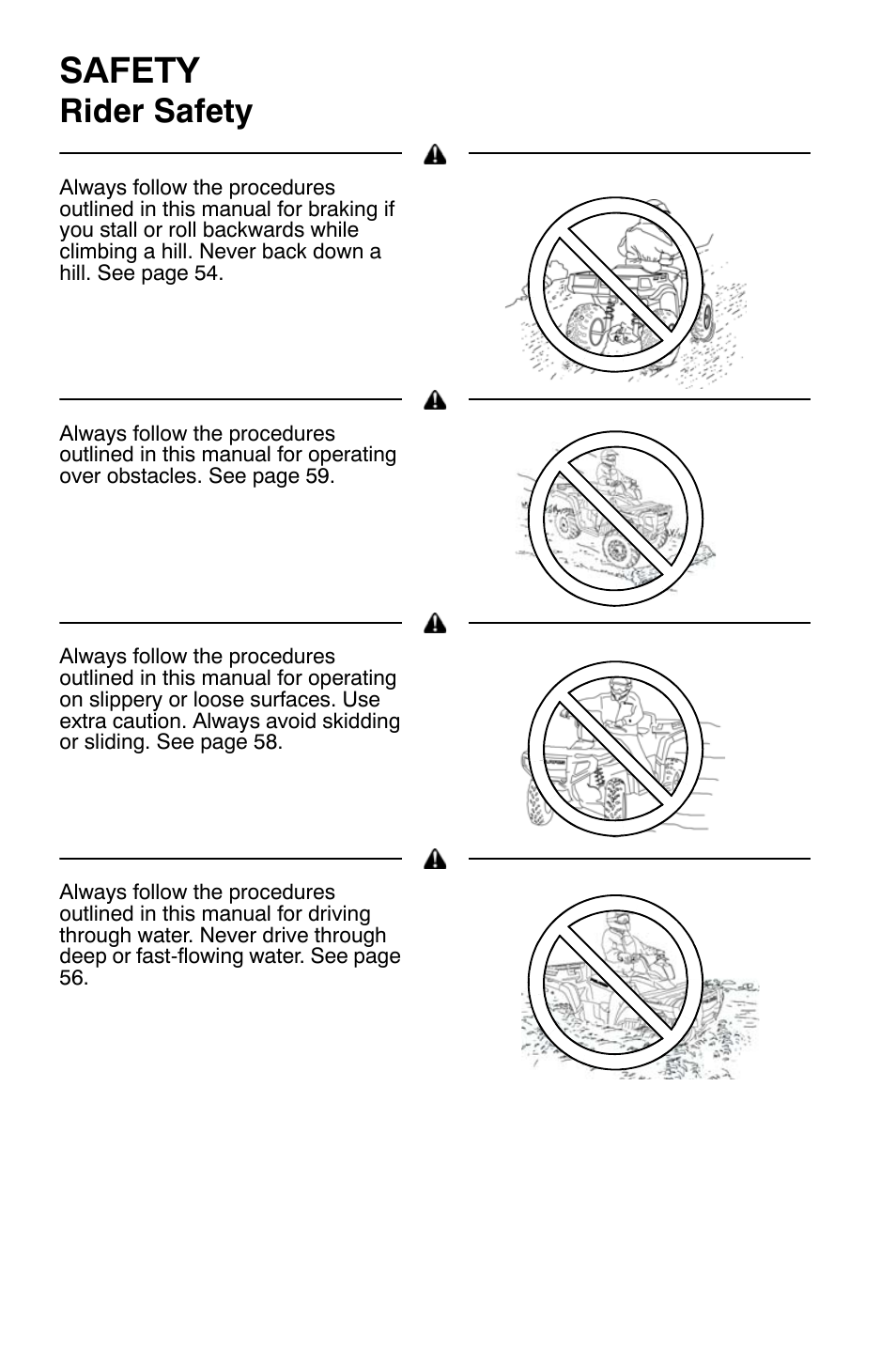Safety, Rider safety | Polaris Sportsman 9921454 User Manual | Page 12 / 129
