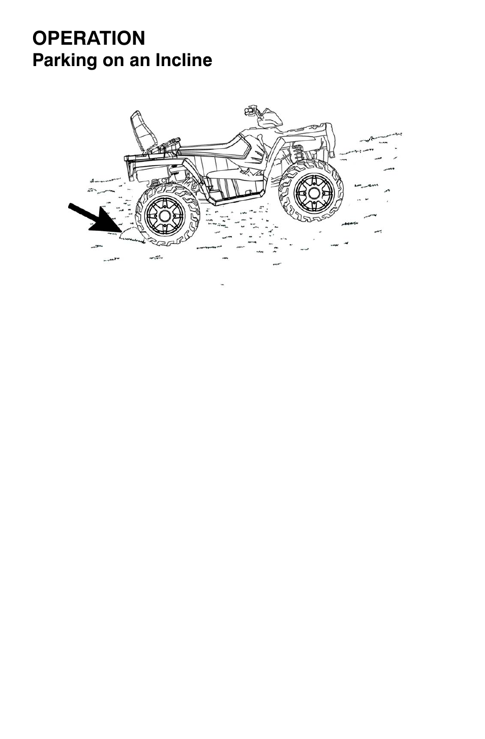 Operation, Parking on an incline | Polaris Sportsman 9921454 User Manual | Page 60 / 129