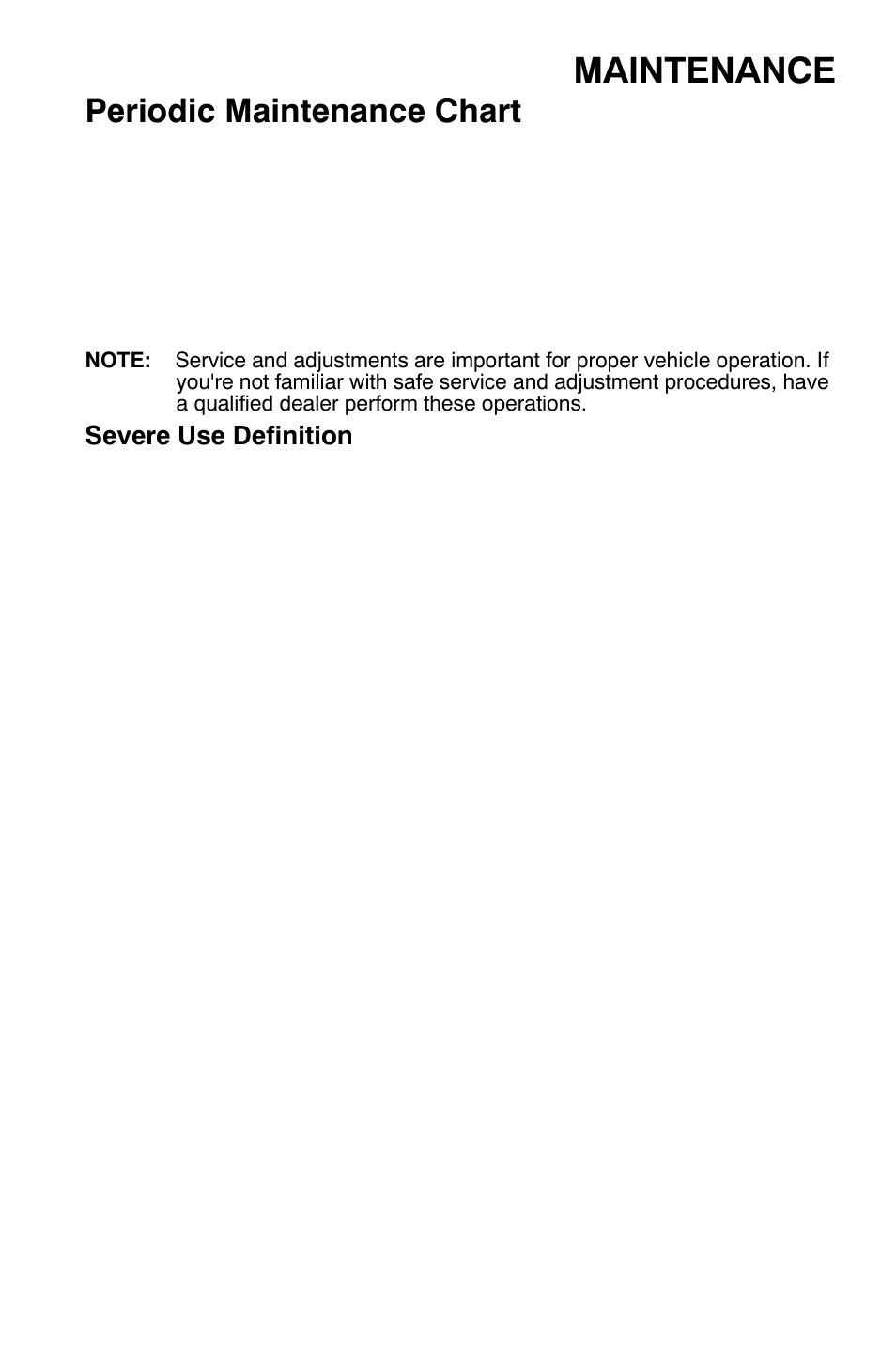 Maintenance, Periodic maintenance chart | Polaris Sportsman 9921454 User Manual | Page 65 / 129