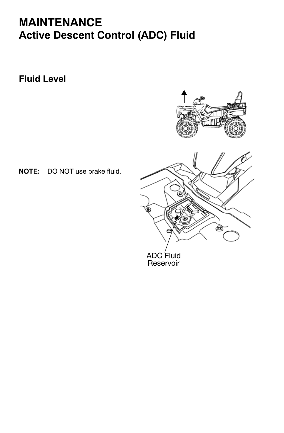 Maintenance, Active descent control (adc) fluid | Polaris Sportsman 9921454 User Manual | Page 78 / 129