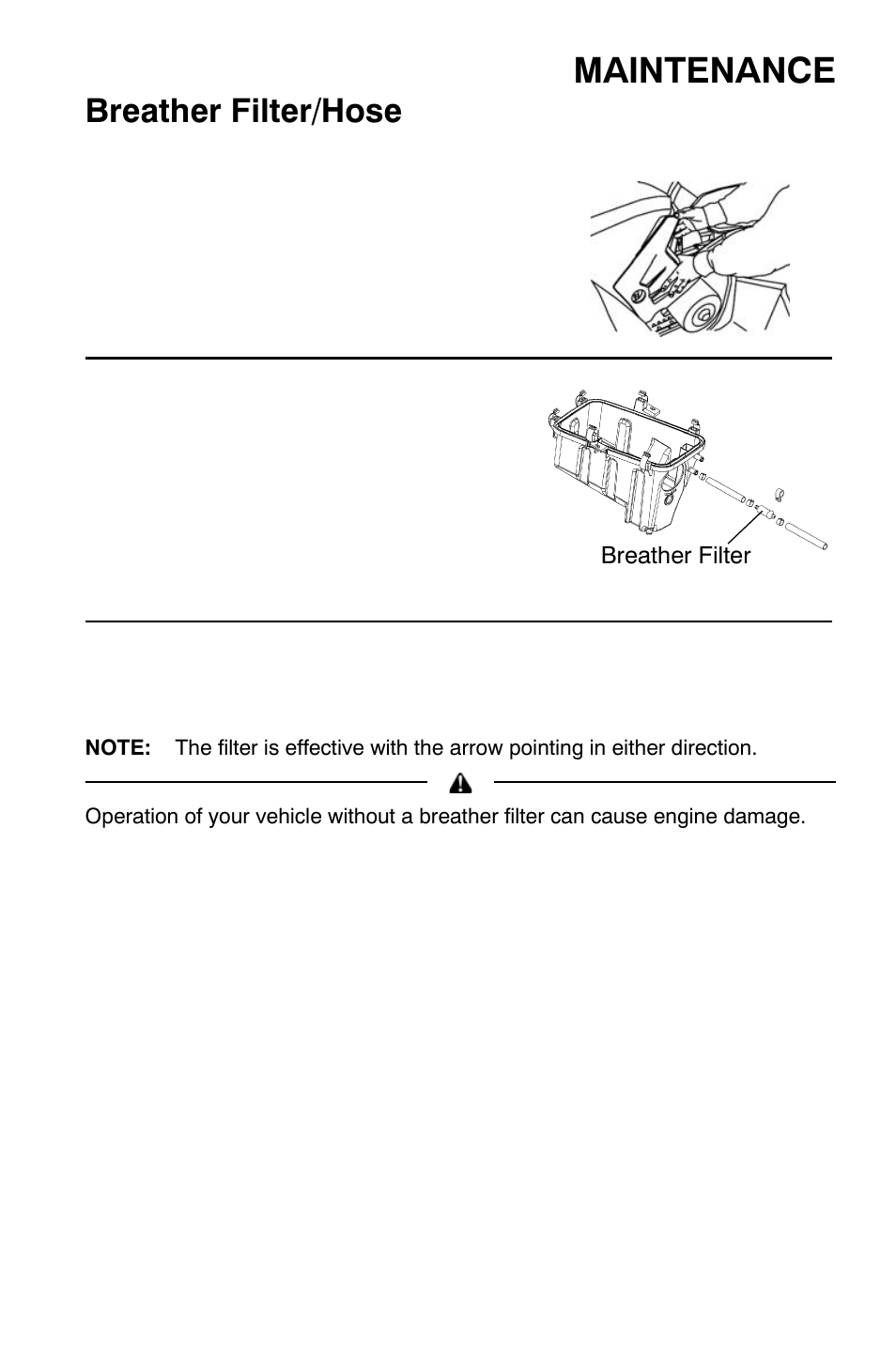 Maintenance, Breather filter/hose | Polaris Sportsman 9921454 User Manual | Page 93 / 129