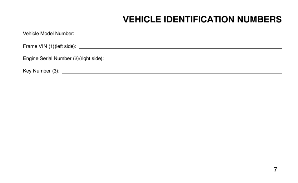 Vehicle identification numbers | Polaris 9920183 User Manual | Page 10 / 189