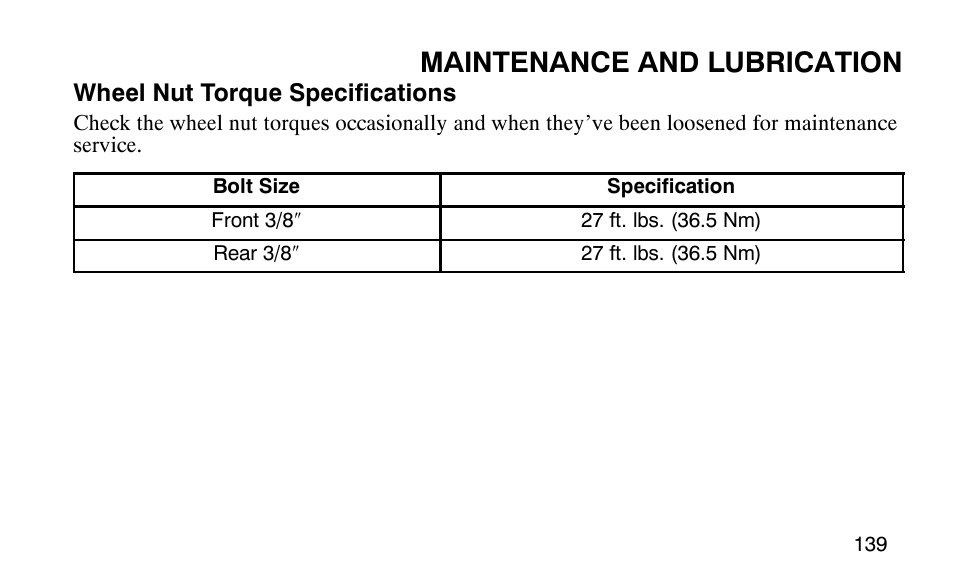 Maintenance and lubrication | Polaris 9920183 User Manual | Page 142 / 189