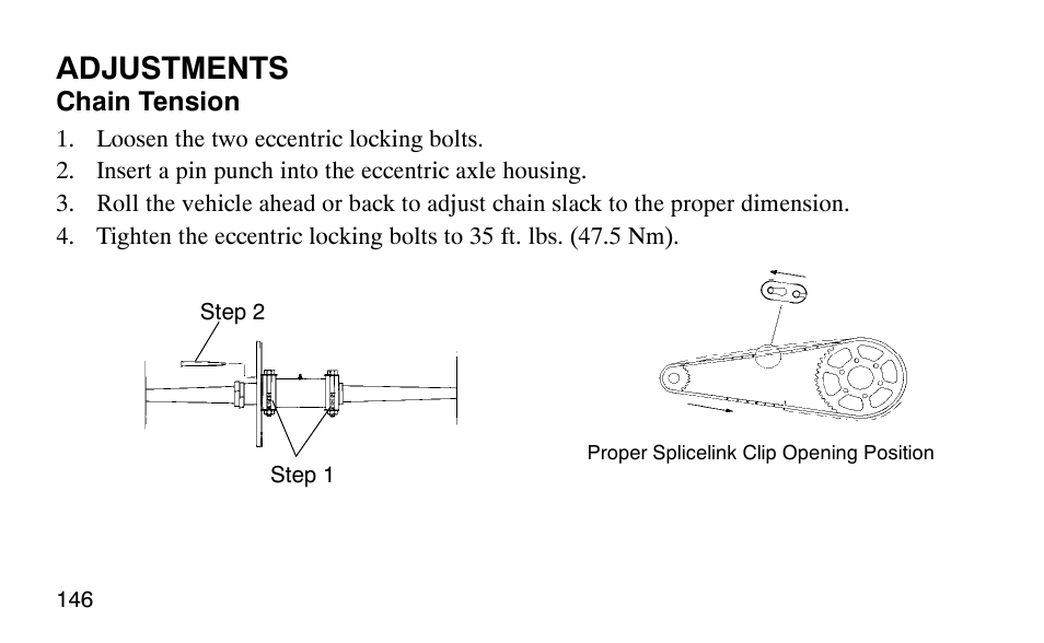 Adjustments | Polaris 9920183 User Manual | Page 149 / 189