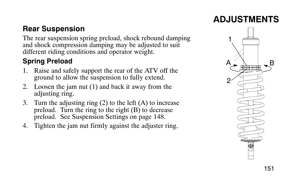 Adjustments | Polaris 9920183 User Manual | Page 154 / 189