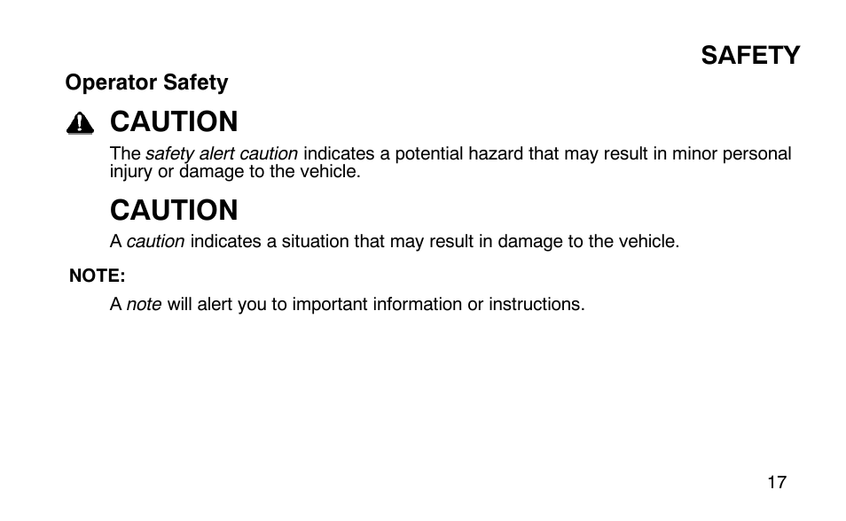 Caution | Polaris 9920183 User Manual | Page 20 / 189