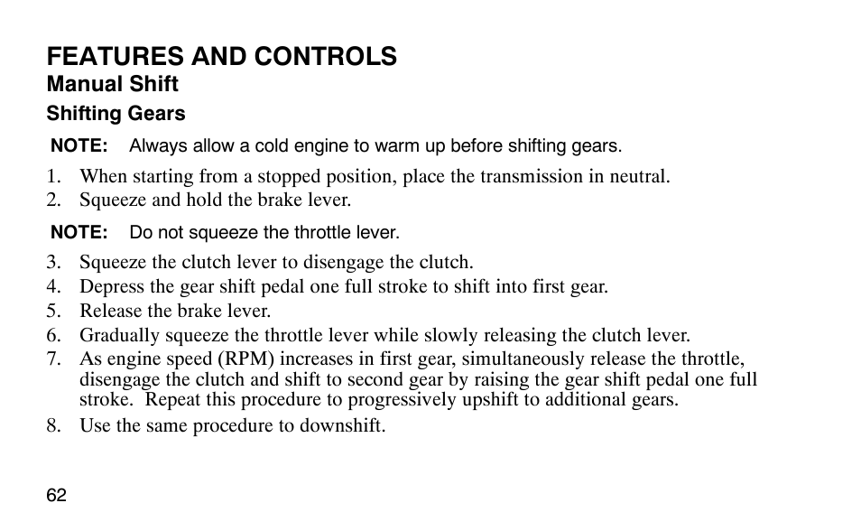 Features and controls | Polaris 9920183 User Manual | Page 65 / 189