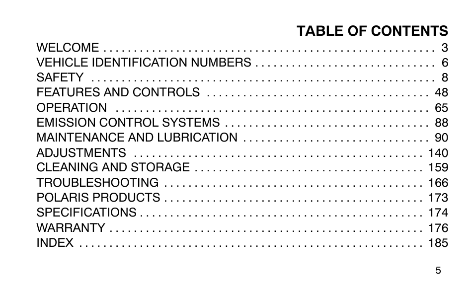 Polaris 9920183 User Manual | Page 8 / 189