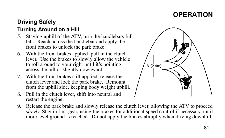 Operation | Polaris 9920183 User Manual | Page 84 / 189