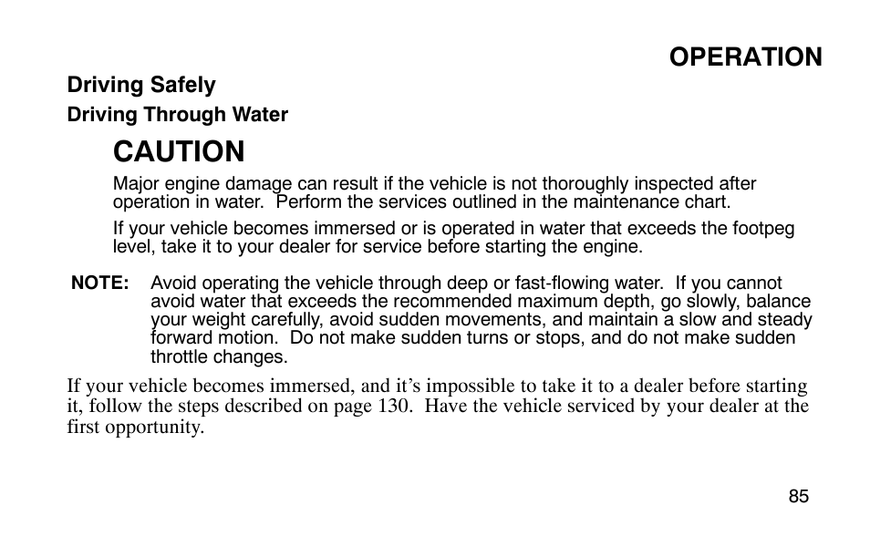 Caution, Operation | Polaris 9920183 User Manual | Page 88 / 189