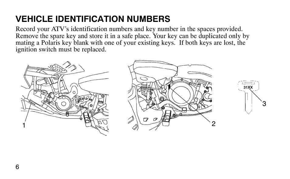 Vehicle identification numbers | Polaris 9920183 User Manual | Page 9 / 189