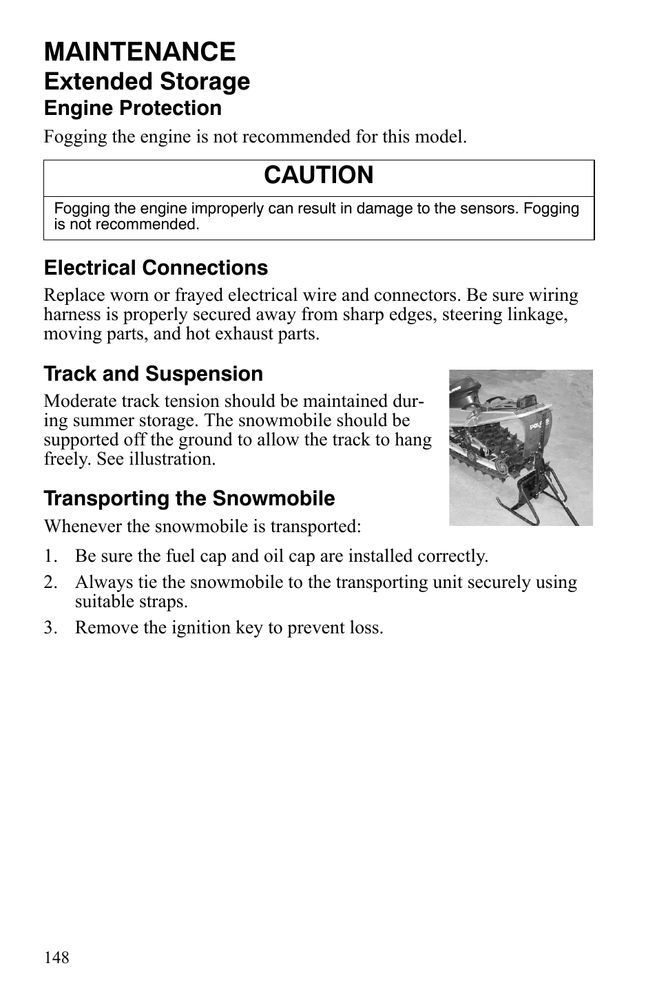 Maintenance, Extended storage, Caution | Polaris IQ Turbo LX User Manual | Page 151 / 174