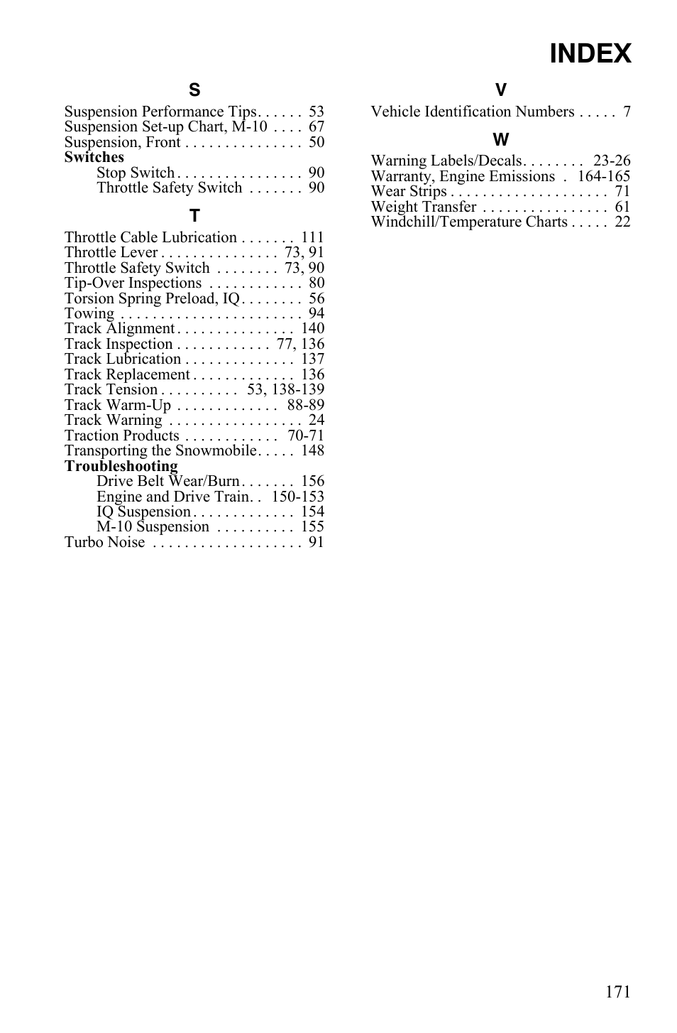 Index | Polaris IQ Turbo LX User Manual | Page 174 / 174