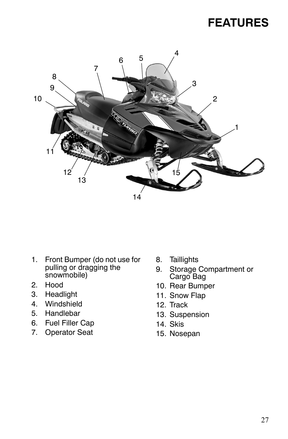 Features | Polaris IQ Turbo LX User Manual | Page 30 / 174