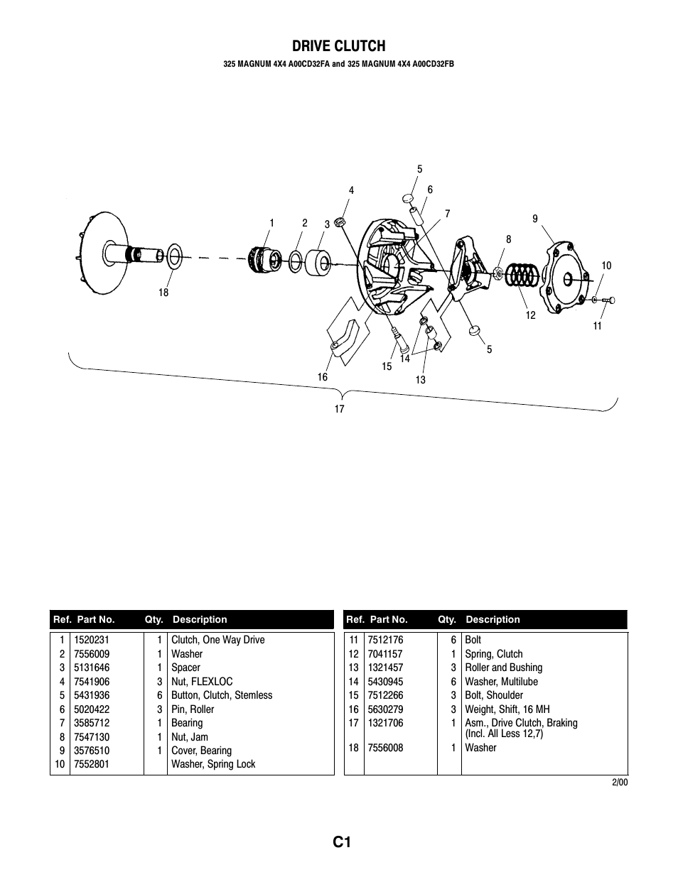 C1 drive clutch | Polaris MAGNUM 325 4X4 A00CD32AA User Manual | Page 29 / 59