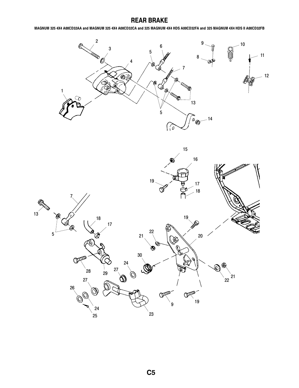 C5 rear brake | Polaris MAGNUM 325 4X4 A00CD32AA User Manual | Page 33 / 59