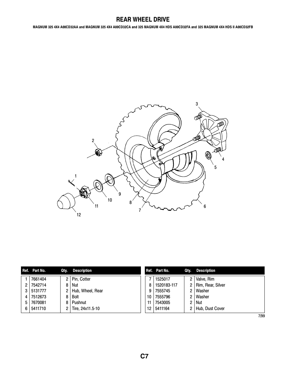 C7 rear wheel drive | Polaris MAGNUM 325 4X4 A00CD32AA User Manual | Page 35 / 59