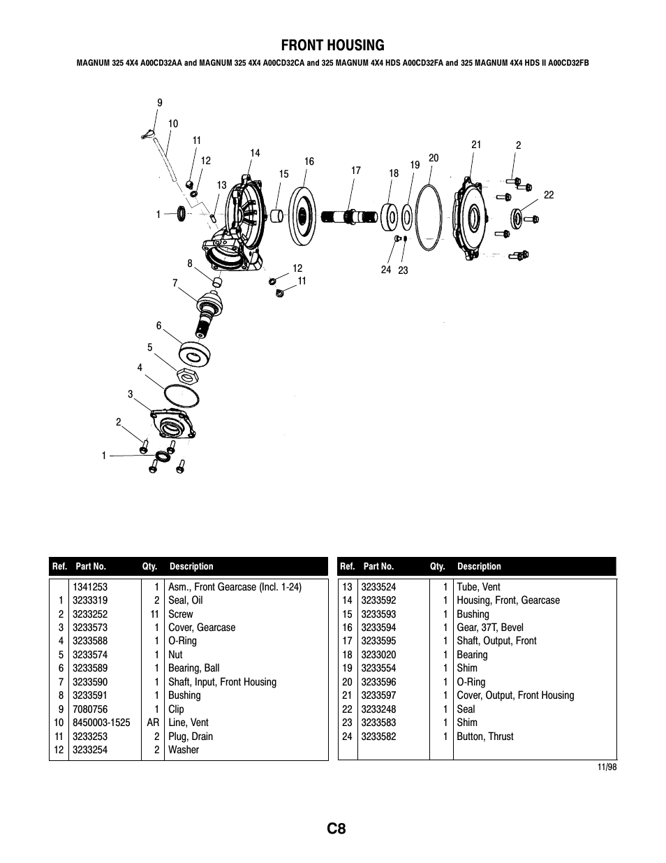 C8 front housing | Polaris MAGNUM 325 4X4 A00CD32AA User Manual | Page 36 / 59