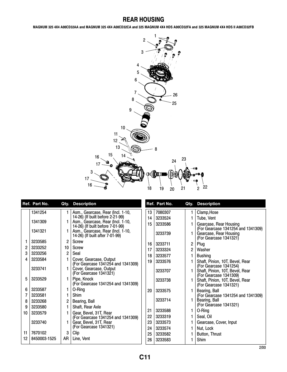 C11 rear housing | Polaris MAGNUM 325 4X4 A00CD32AA User Manual | Page 39 / 59