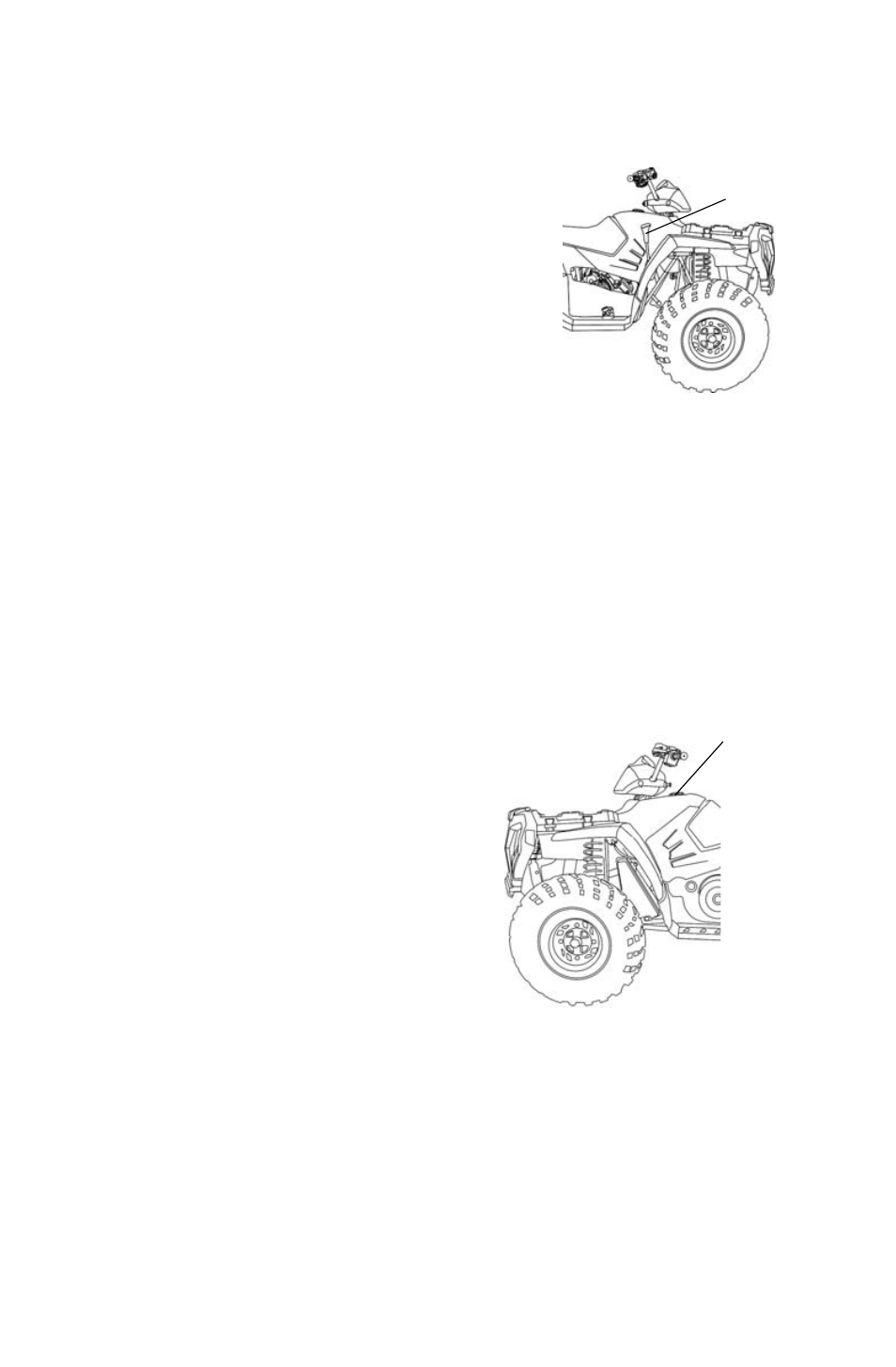 Features and controls, Automatic transmission gear selector, Fuel tank cap | Polaris Sportsman 800 Big Boss User Manual | Page 36 / 136