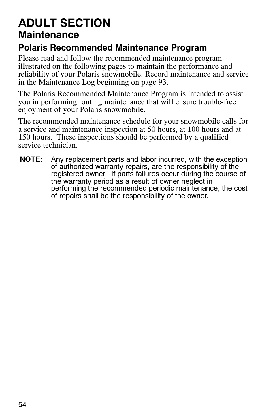 Maintenance | Polaris 120 User Manual | Page 57 / 99