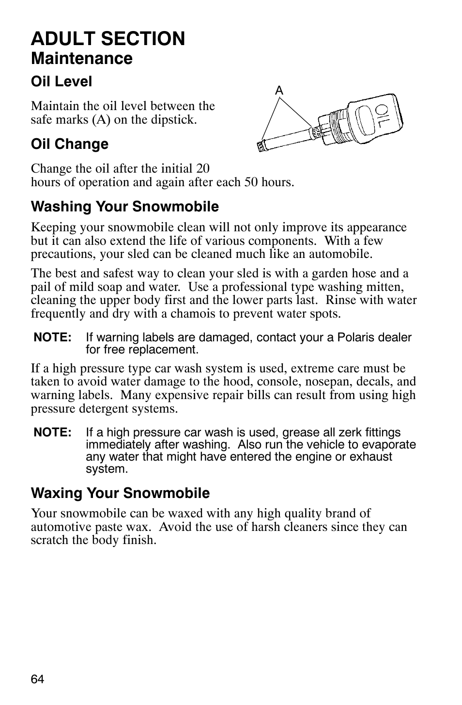 Maintenance | Polaris 120 User Manual | Page 67 / 99