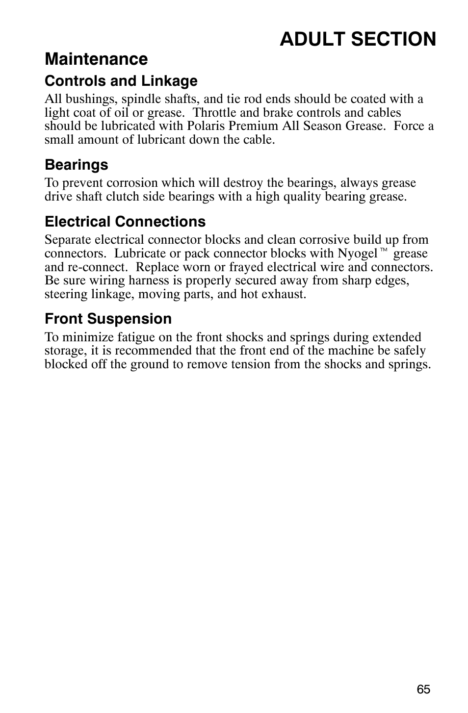 Maintenance | Polaris 120 User Manual | Page 68 / 99