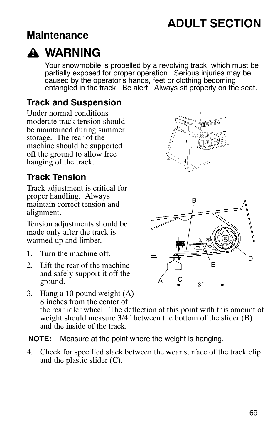 Warning, Maintenance | Polaris 120 User Manual | Page 72 / 99