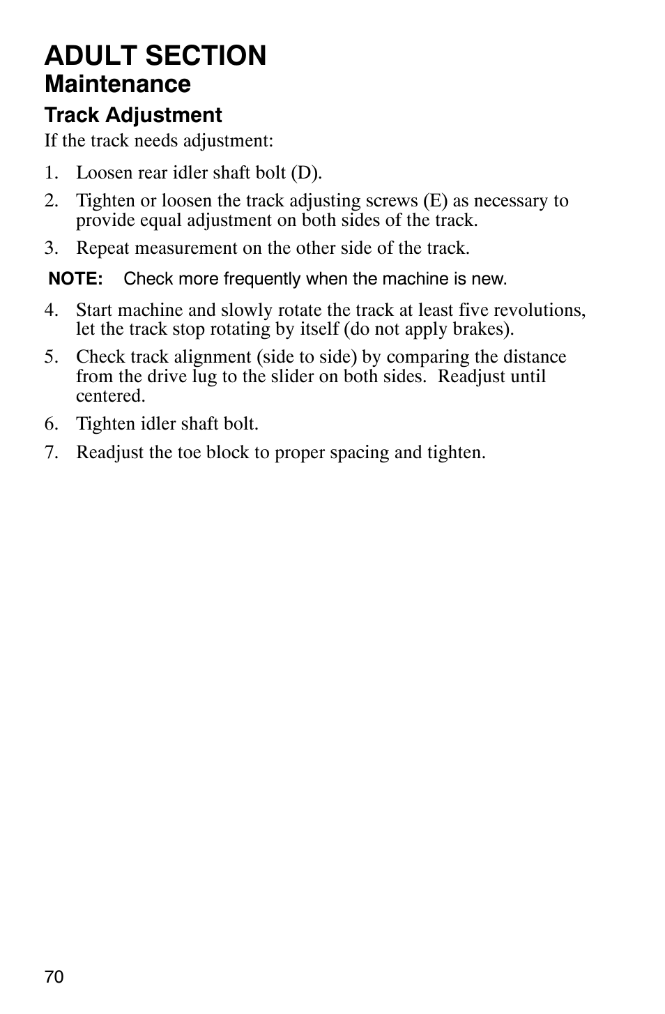 Maintenance | Polaris 120 User Manual | Page 73 / 99