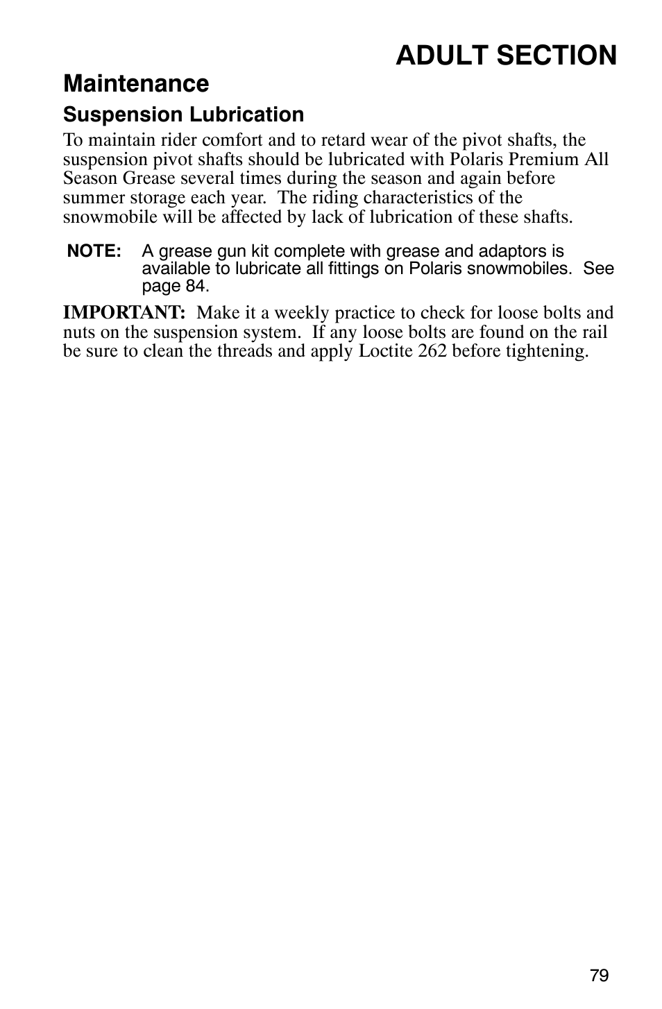 Maintenance | Polaris 120 User Manual | Page 82 / 99