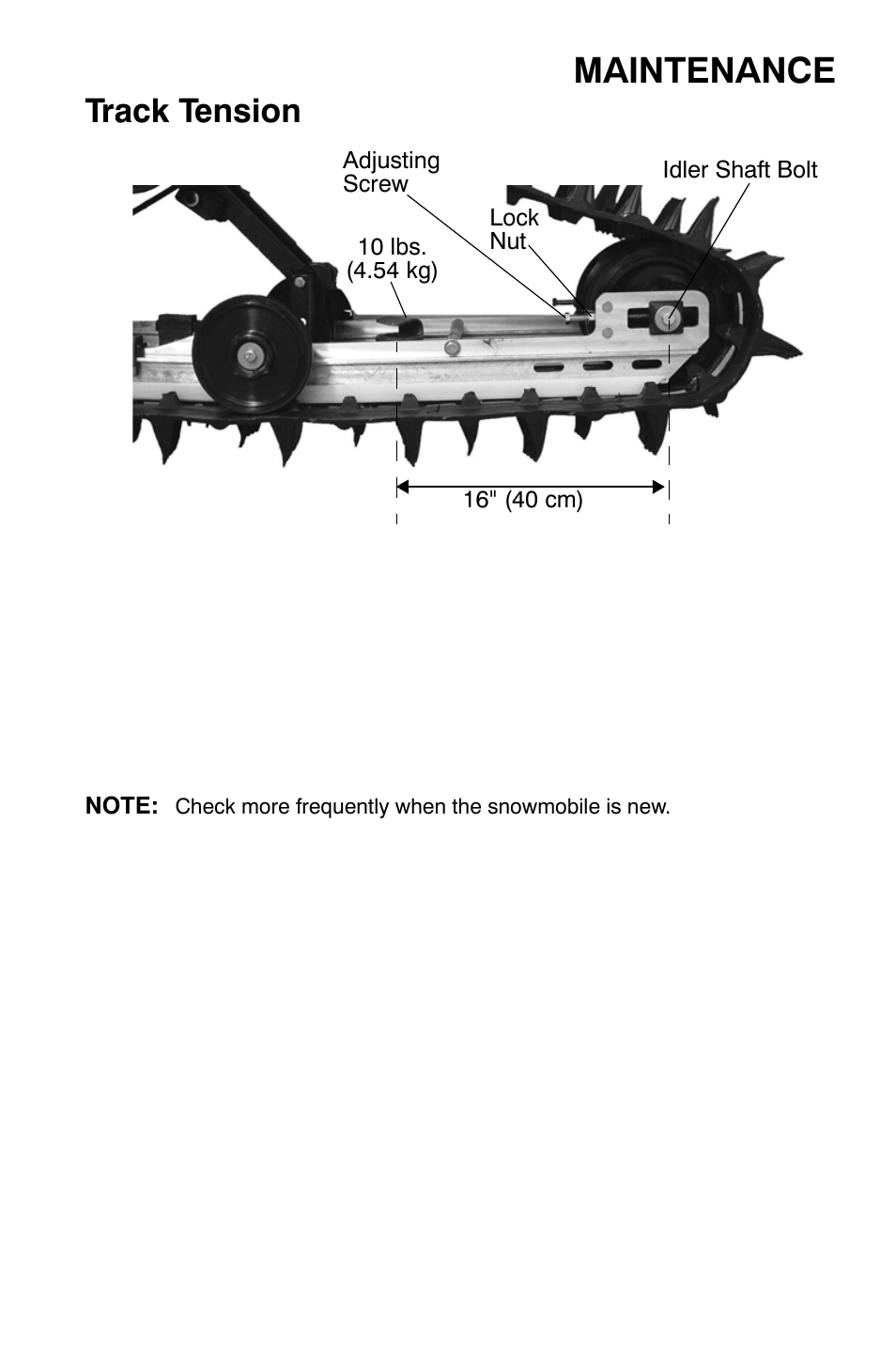 Maintenance, Track tension | Polaris 700 Dragon RMK User Manual | Page 106 / 135