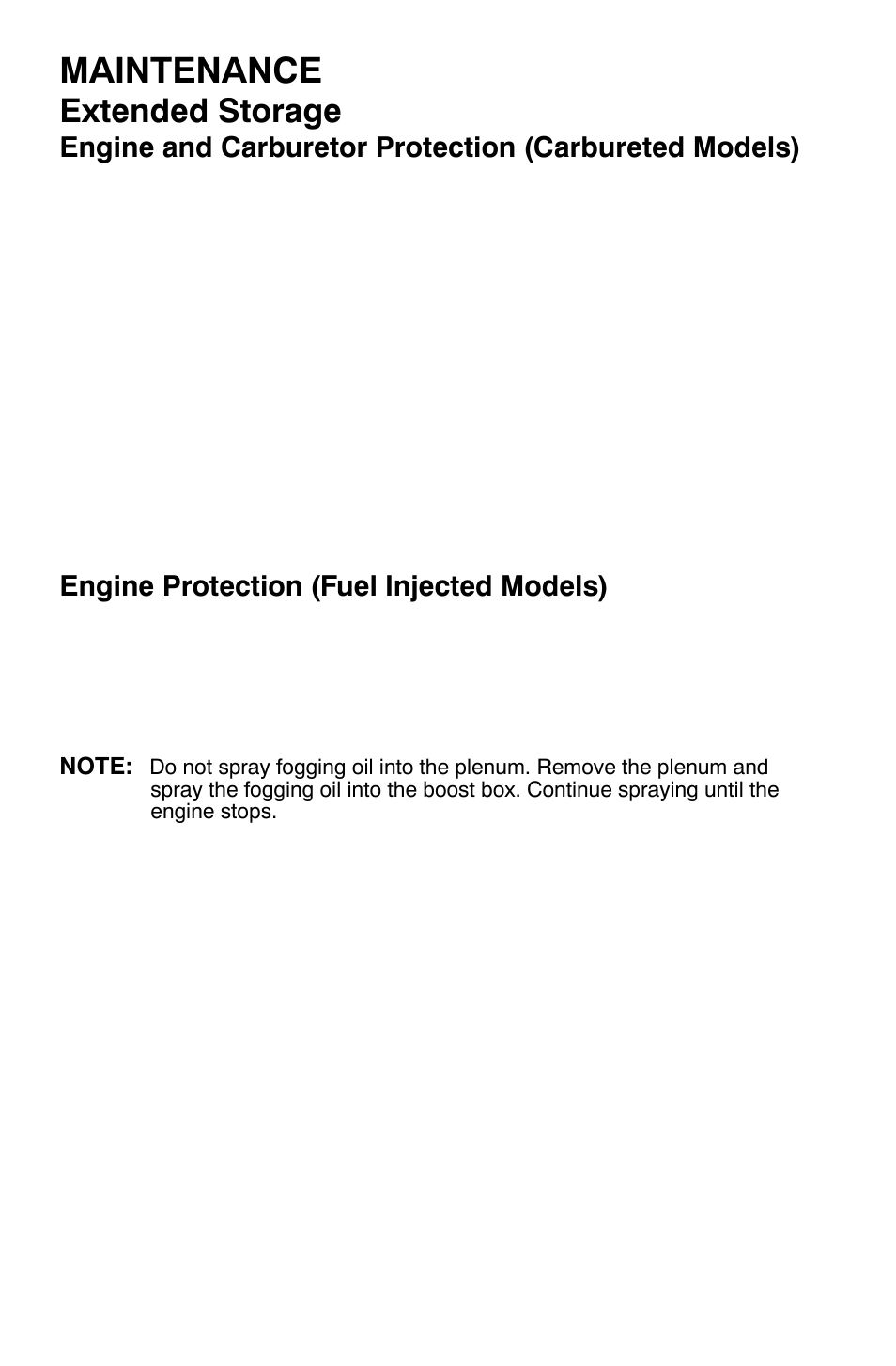 Maintenance, Extended storage | Polaris 700 Dragon RMK User Manual | Page 113 / 135