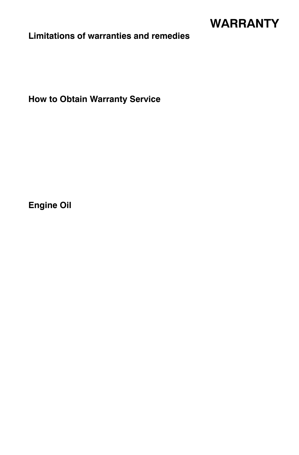 Warranty | Polaris 700 Dragon RMK User Manual | Page 124 / 135