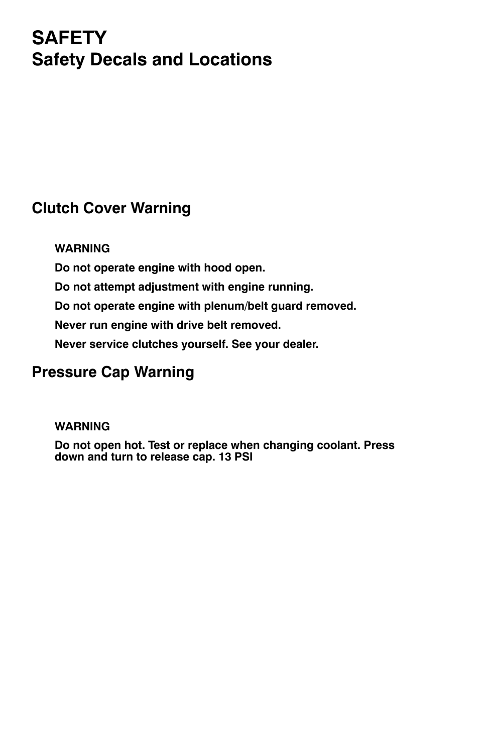 Safety, Safety decals and locations | Polaris 700 Dragon RMK User Manual | Page 25 / 135