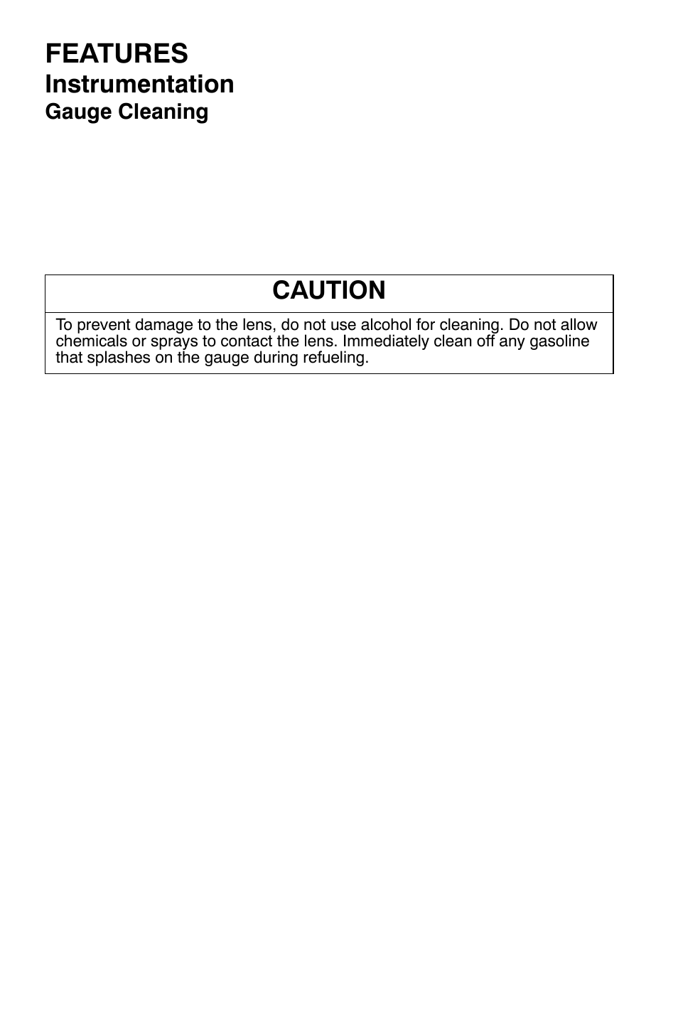 Features, Instrumentation, Caution | Polaris 700 Dragon RMK User Manual | Page 41 / 135