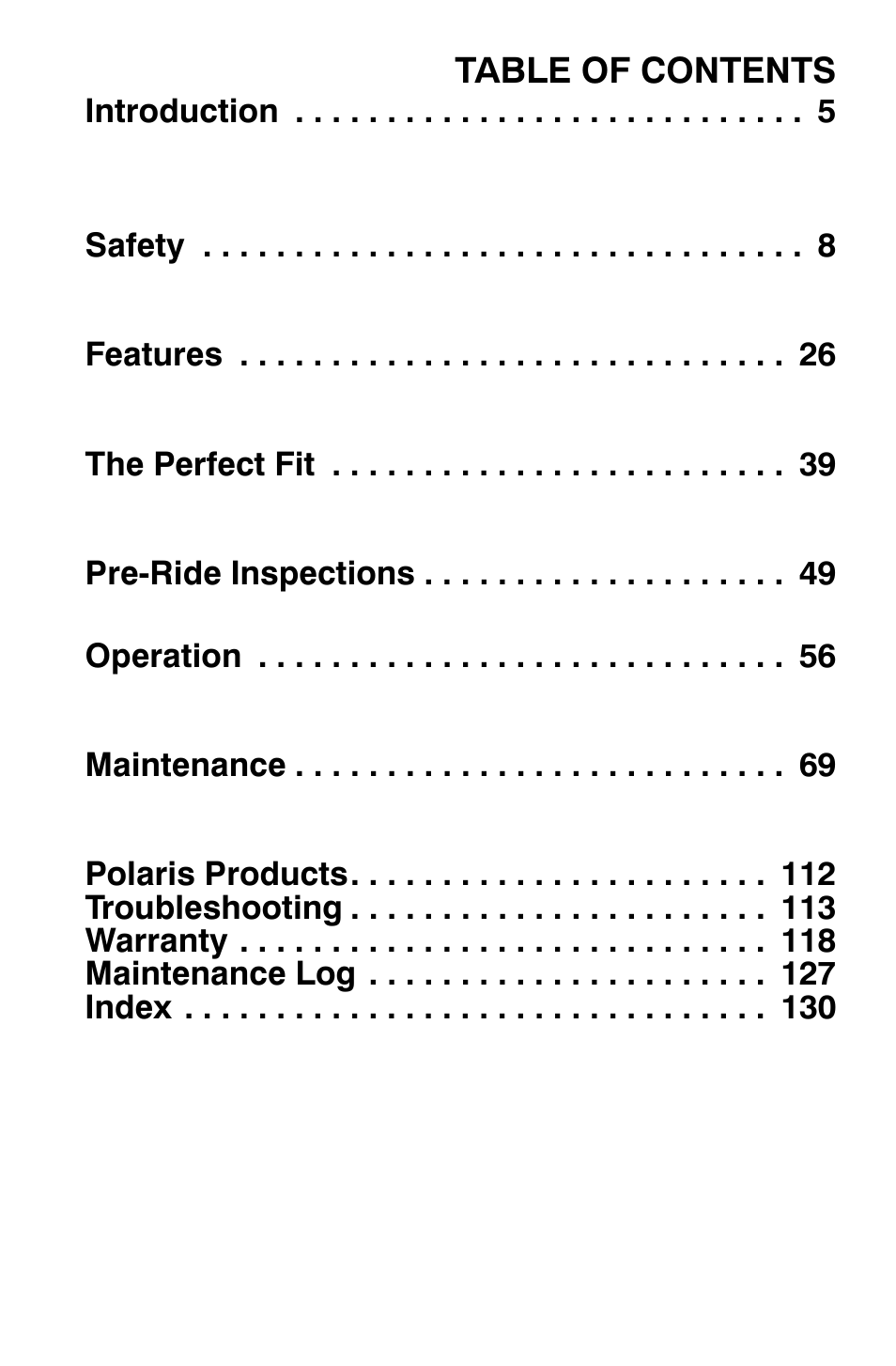 Polaris 700 Dragon RMK User Manual | Page 6 / 135