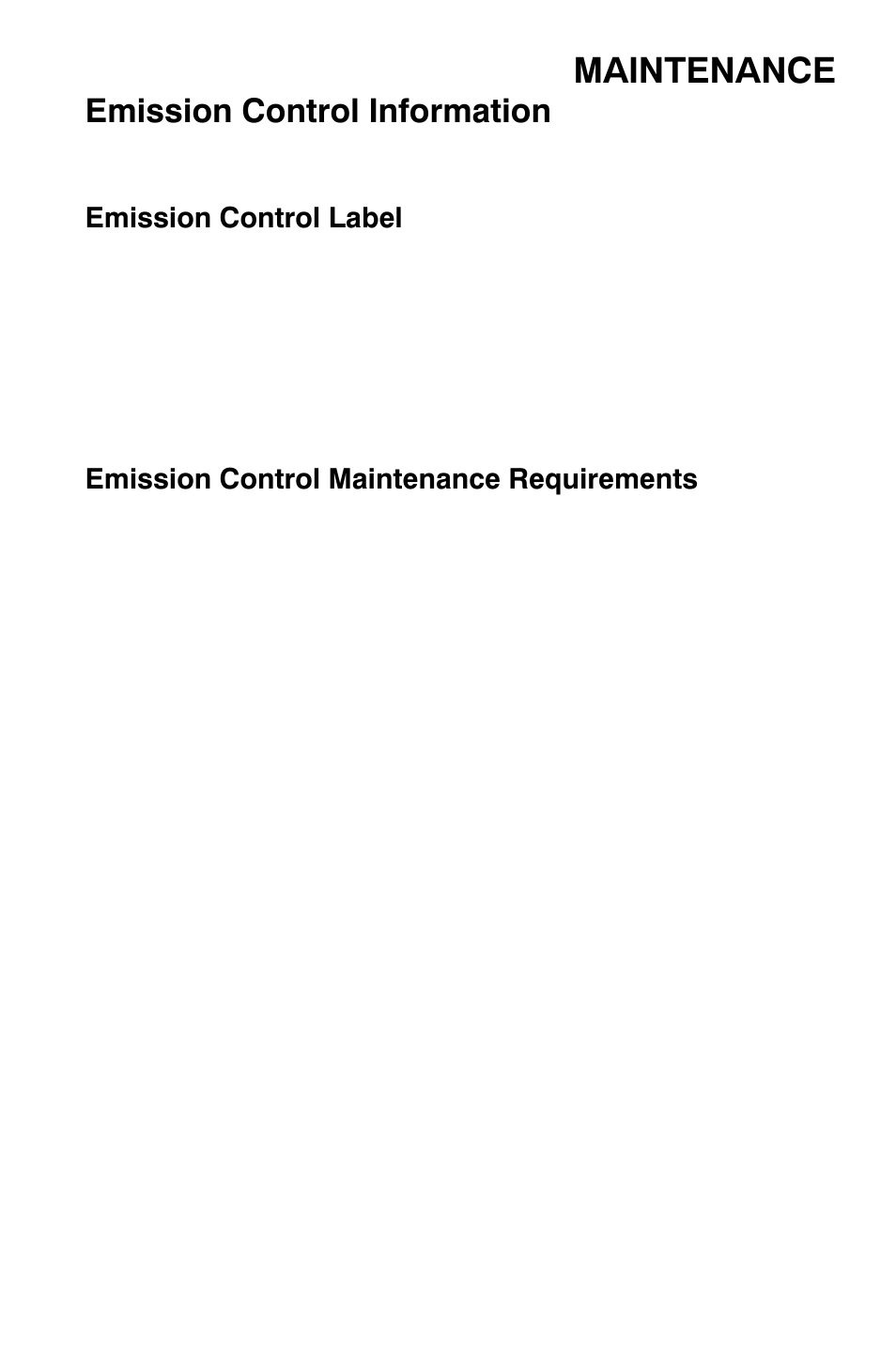 Maintenance, Emission control information | Polaris 700 Dragon RMK User Manual | Page 72 / 135