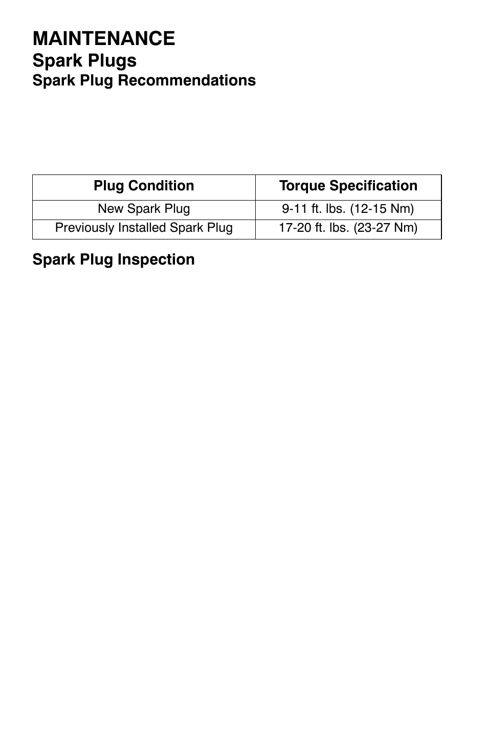 Maintenance, Spark plugs | Polaris Sportsman 800 X2 User Manual | Page 109 / 148