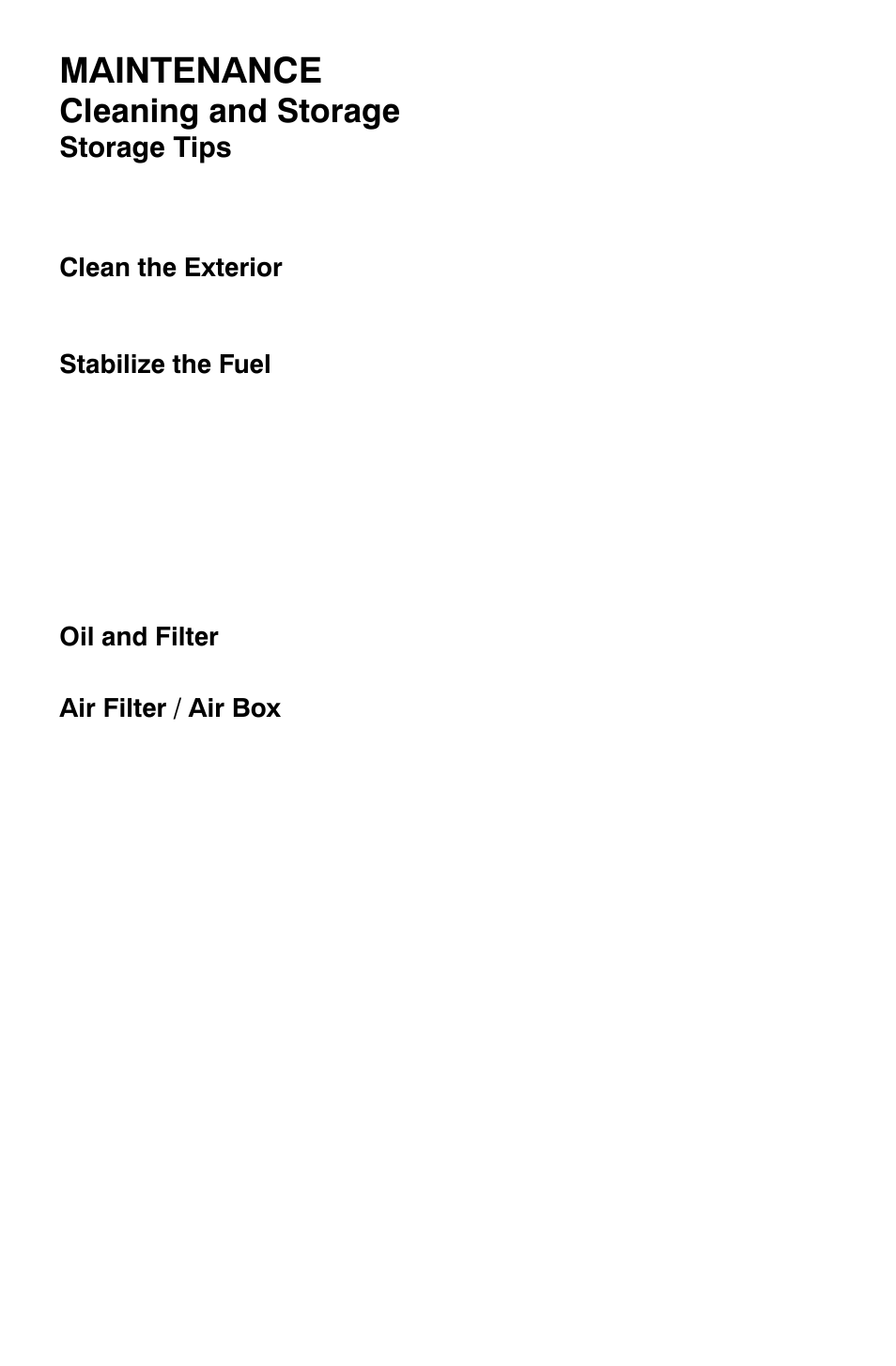 Maintenance, Cleaning and storage | Polaris Sportsman 800 X2 User Manual | Page 125 / 148