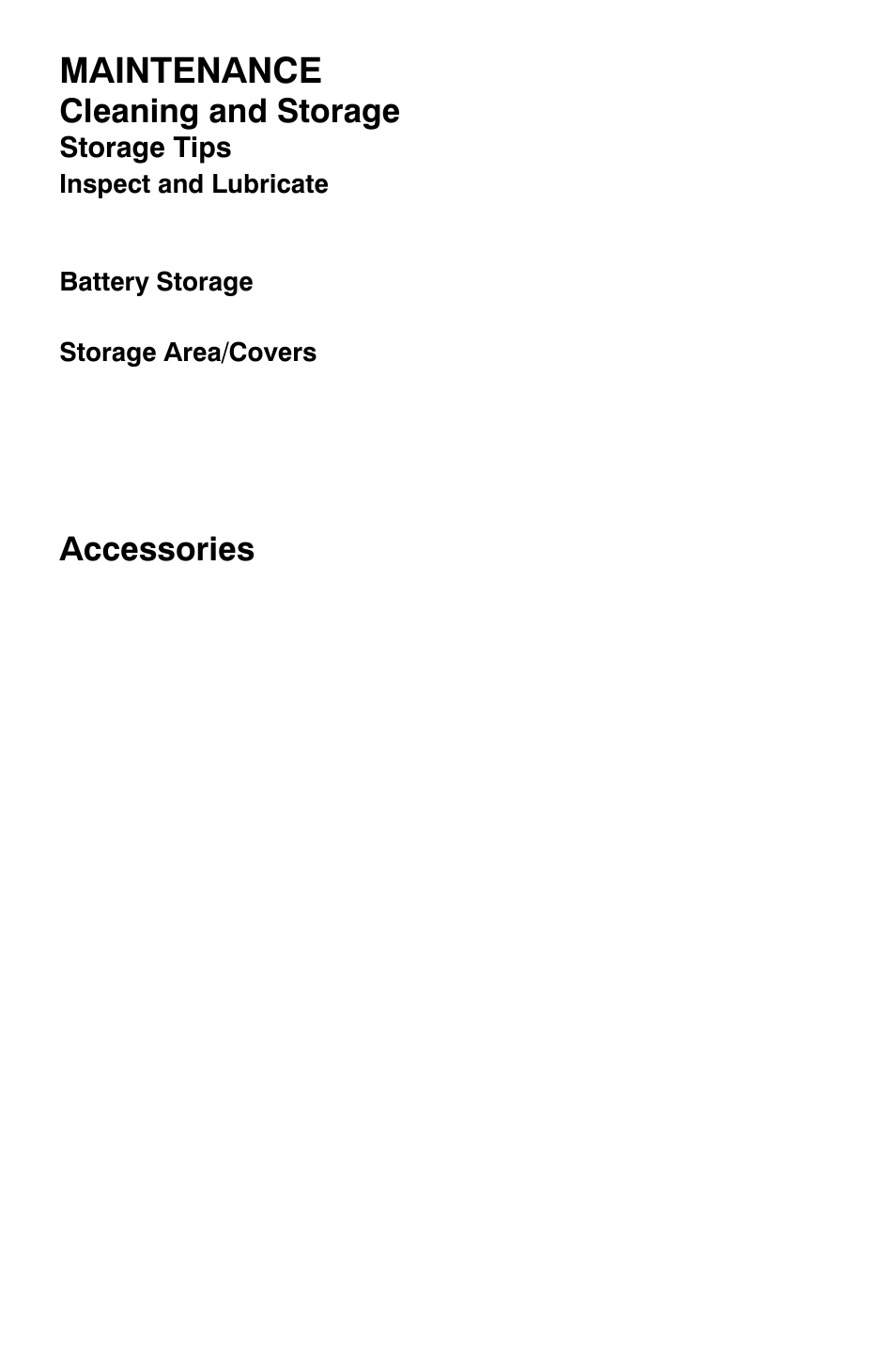 Maintenance, Cleaning and storage, Accessories | Polaris Sportsman 800 X2 User Manual | Page 127 / 148