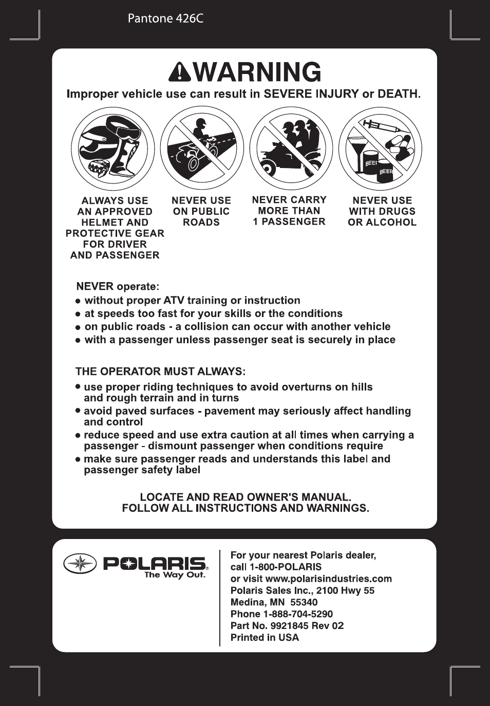 Polaris Sportsman 800 X2 User Manual | Page 2 / 148